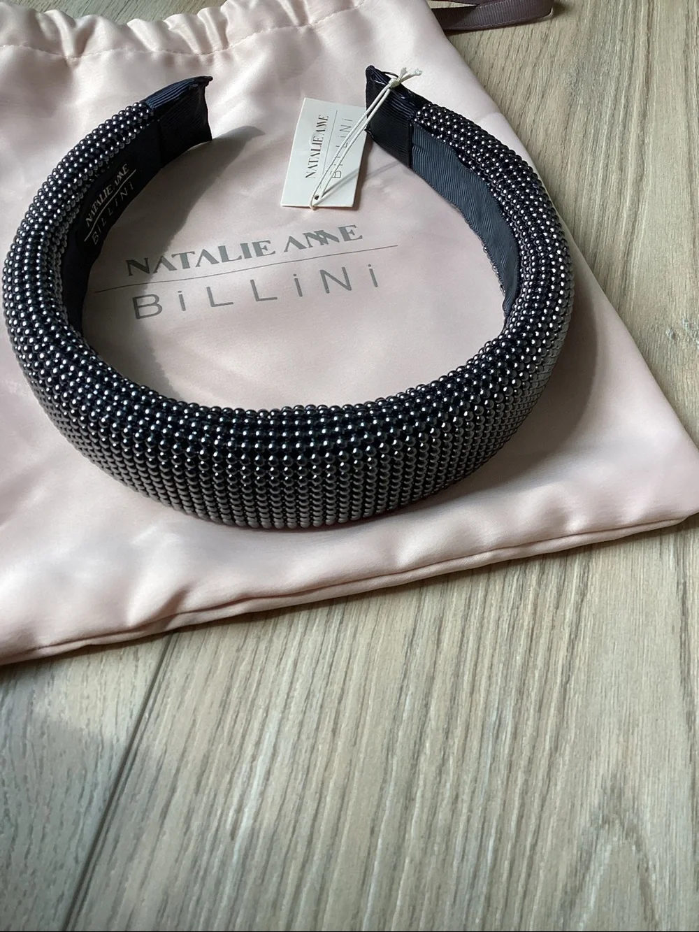 NWT Natalie Anne x Billini Lily Gunmetal Headband Edgy Glam Night Luxe